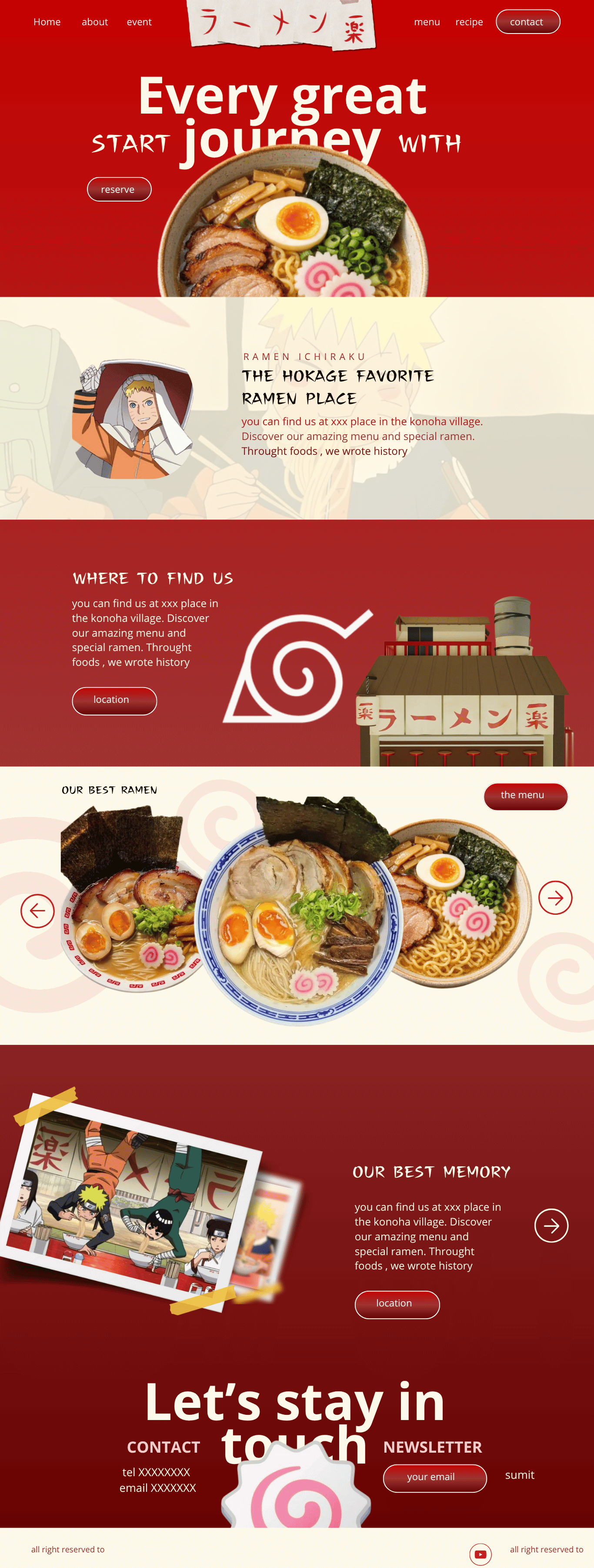 Aperçu du site Ichiraku Ramen — Naruto